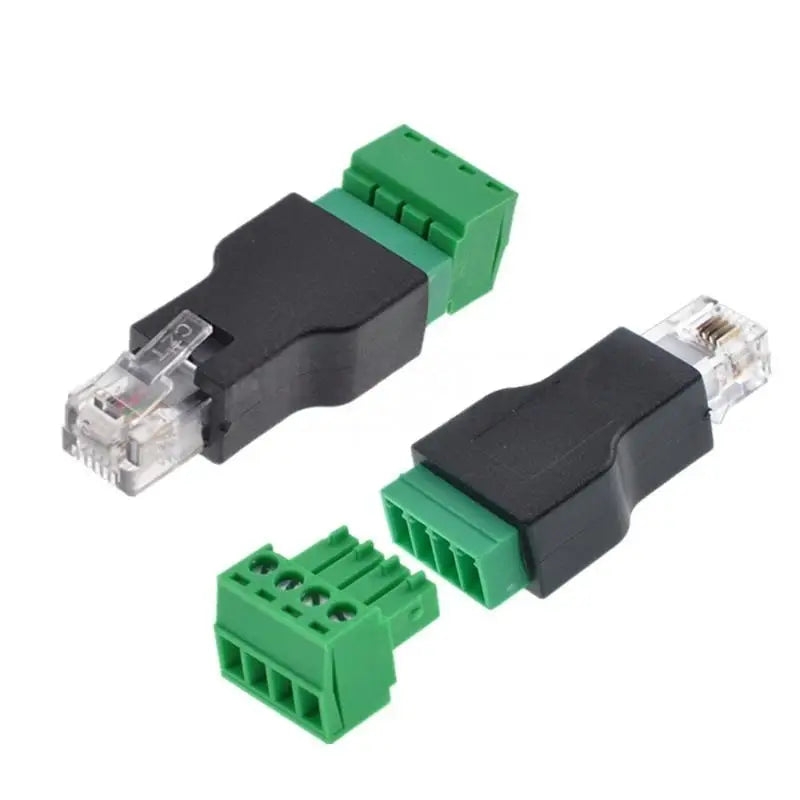 RJ11 6P4C Male to 4-Pin Screw Terminal Adapter 1 or 2 Pack Cable Terminal Adapter Babs