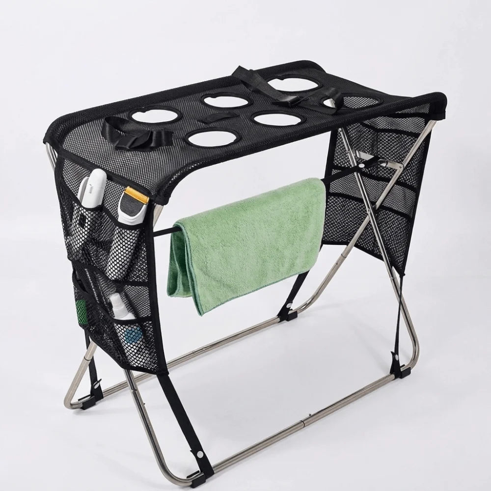 Folding Pet Grooming Hammock – Anti-Scratch Mesh Bathing Rack Pet Grooming Table Babs