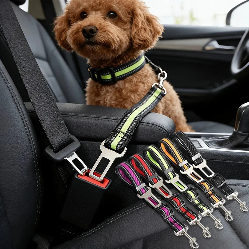 2-in-1 Dog Car Seat Belt & Headrest Harness – Adjustable Nylon Dog Car Harness Babs
