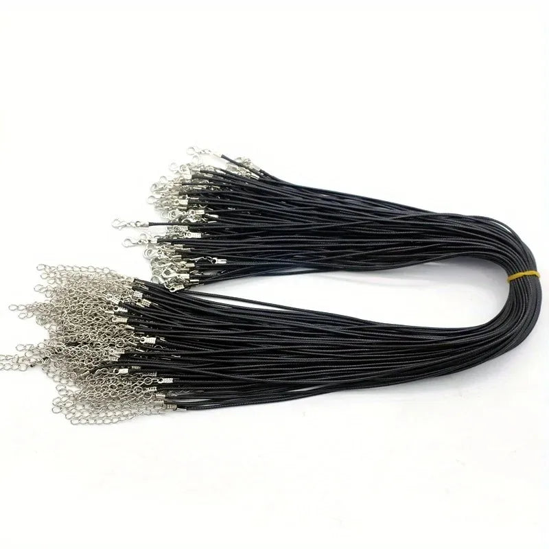 20Pcs Braided Leather Rope Necklaces 45cm Lobster Clasp DIY Jewelry DIY Necklace Cord Babs