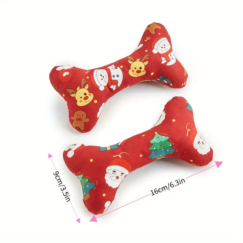 Dog Bone Plush Chew Toys Set for Small & Medium Dogs Dog Plush Chew Toy Babs 2PCS