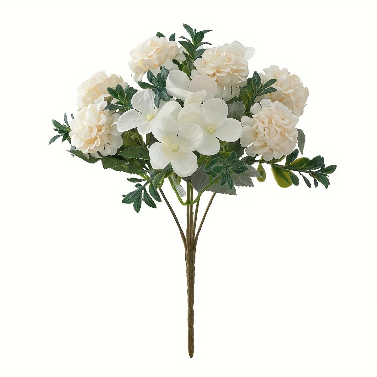 Silk Peony & Hydrangea Artificial Bouquet – Wedding & Home Décor Artificial Flower Bouquet Babs WHITE 1 pc