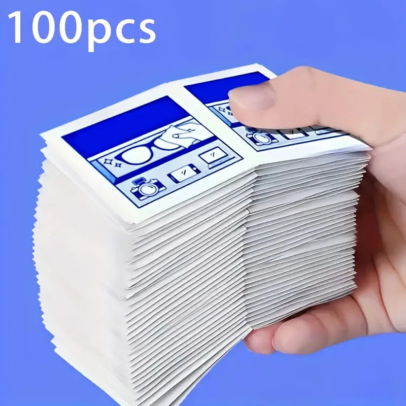 100pcs Disposable Glasses & Screen Wipes – Individually Wrapped Lens Cleaning Wipes Babs 100pcs