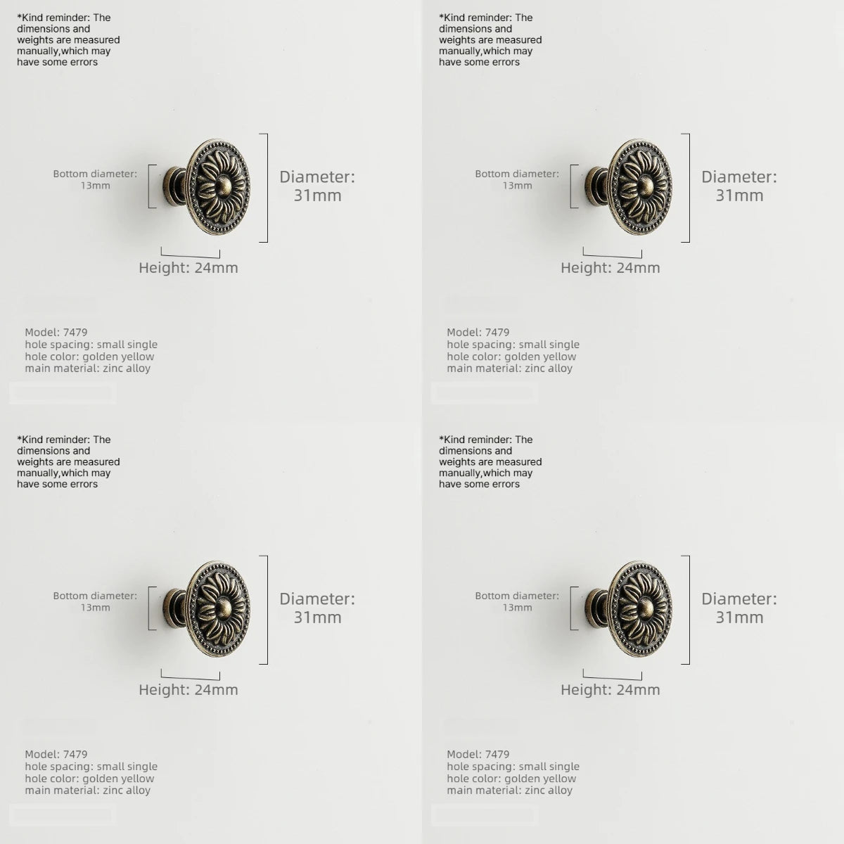 4pcs Vintage Bronze Cabinet Drawer Pull Handles – Zinc Alloy Cabinet Drawer Handles Babs 4pcs-A