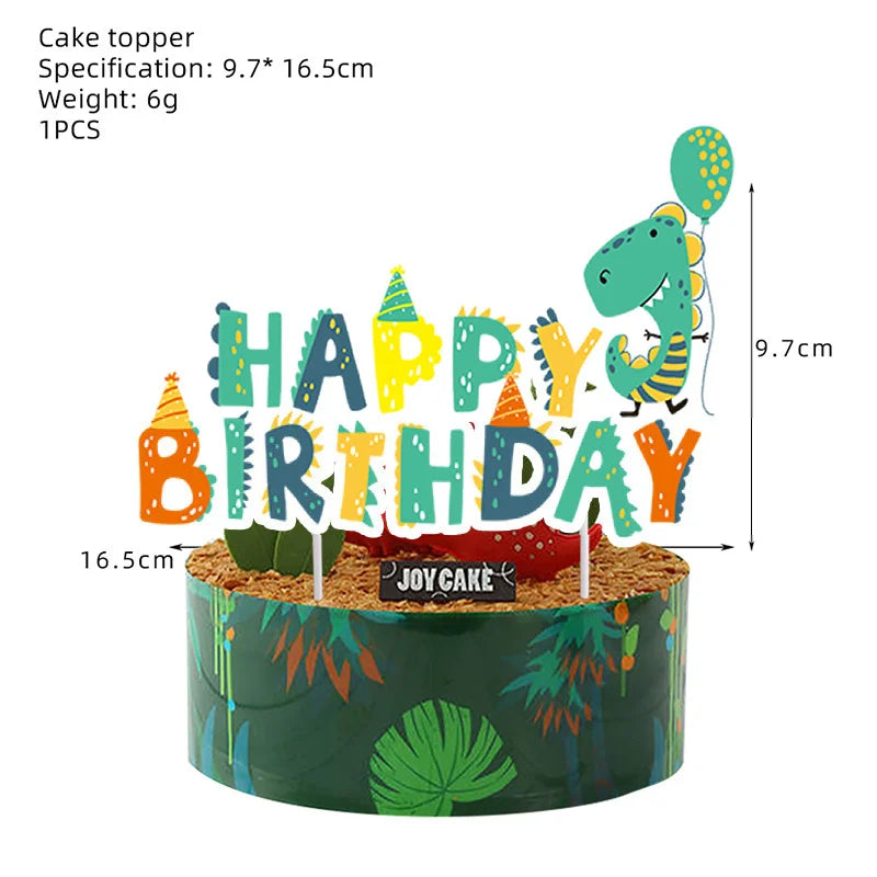 Dinosaur Cupcake Toppers & Cake Decor – Kids Birthday Party Cake Toppers Babs 1pc cake topper 2 as show