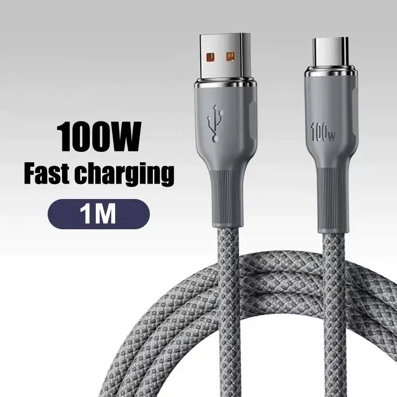 USB to USB-C Braided Cable – 6A 100W Fast Charging & Data Sync USB-C Charging Cable Babs A1