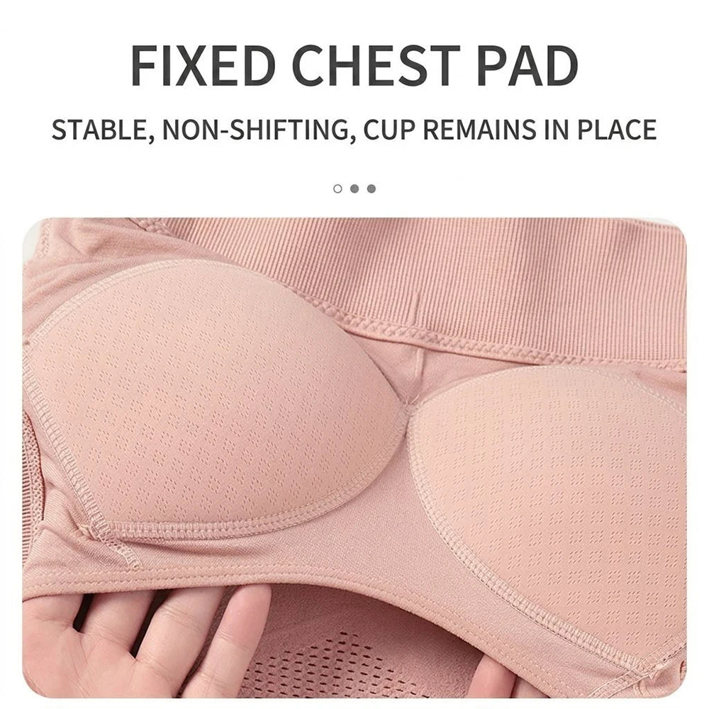 Women's Seamless Padded Sports Bra – Backless Yoga Gym Top Padded Sports Bra Babs