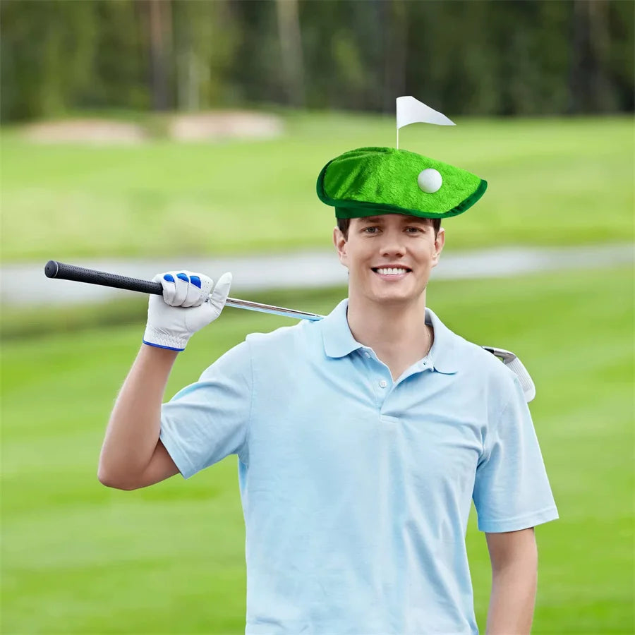 Golf Beret Cap with Golf Flag – Unisex Knit Headwear Golf Beret Cap Babs