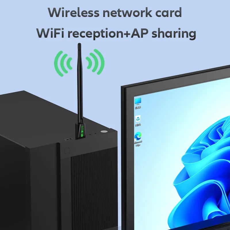 KEBIDUMEI WiFi 6 USB Adapter 900Mbps Bluetooth 5.4 Dual Band WiFi USB Adapter Babs