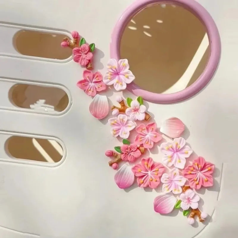 3D Cherry Blossom Resin Car Stickers – 32/64 Pcs Sakura Decals Resin Car Decals Babs