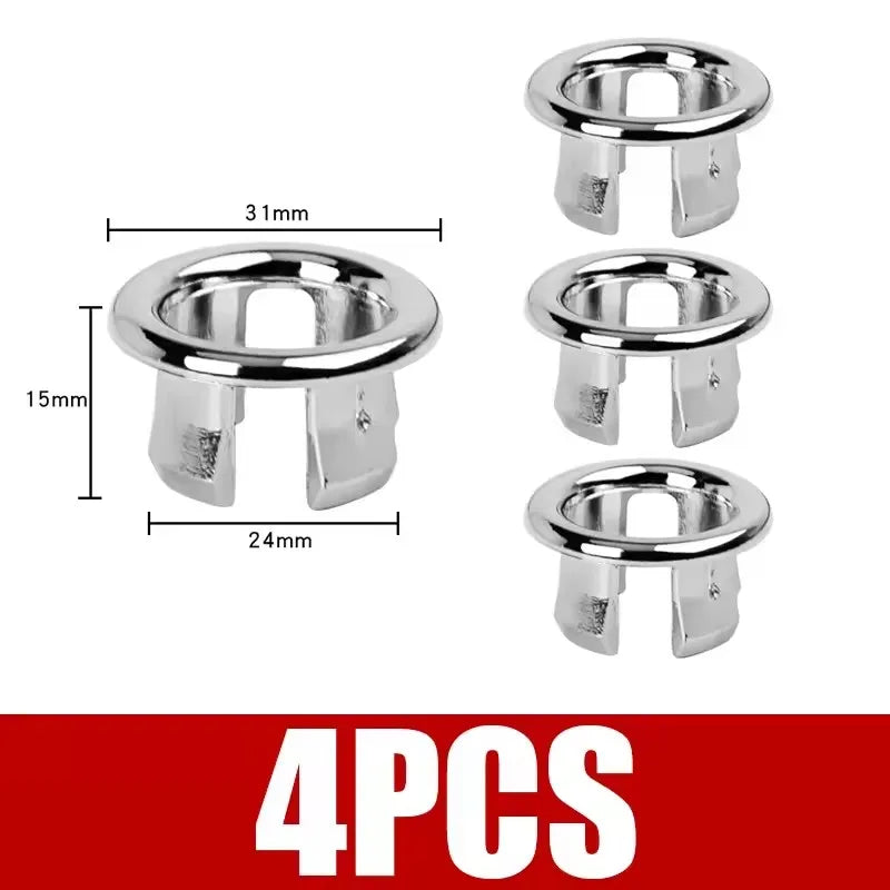 4Pcs Sink Overflow Ring Plug – Basin Drain Hole Cover Set Sink Overflow Ring Babs 4PCS-Hollow Ring