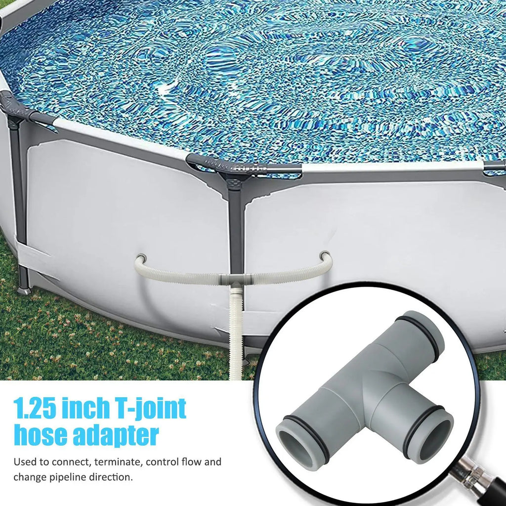 32mm T-Shape Pool Hose Connector | Universal 1.25in Pipe Joint Pool Pipe Connector Babs