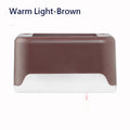 Solar Fence Lights Outdoor Waterproof LED Garden Step Lamps Solar Outdoor Light Babs Warm Light-Brown 12PCS