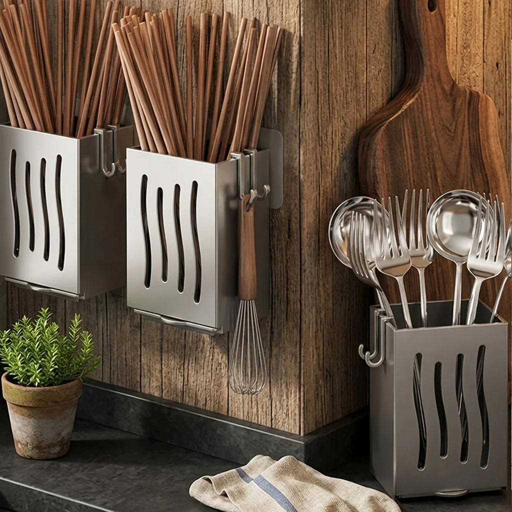Kitchen Utensil Holder & Cutlery Drainer with Built-In Drainage Utensil Holder Babs