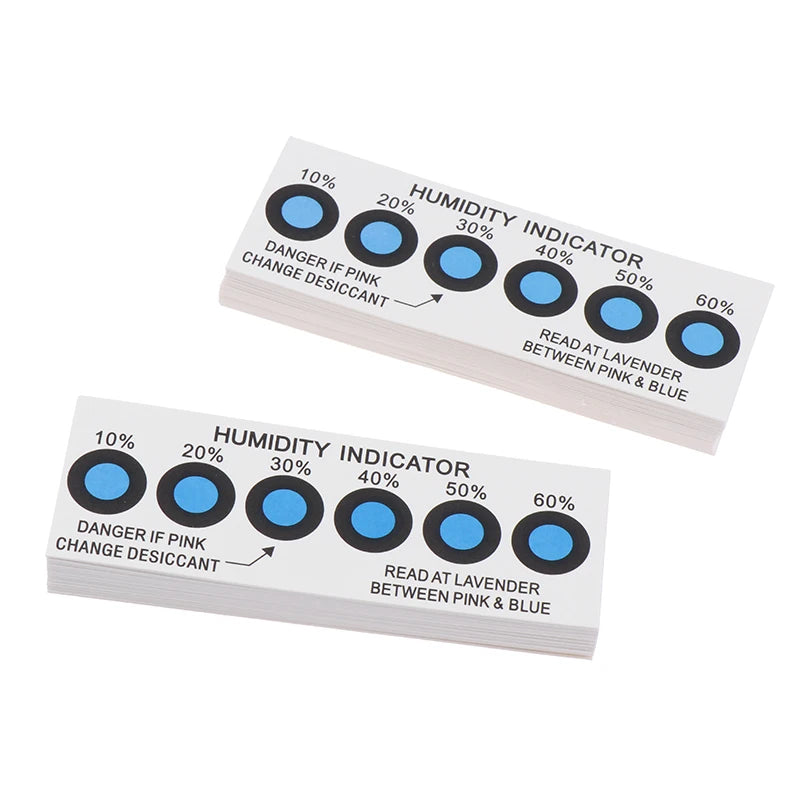 Humidity Indicator Cards 10–60% RH | 50-Pack Blue Six-Point Humidity Indicator Card Babs