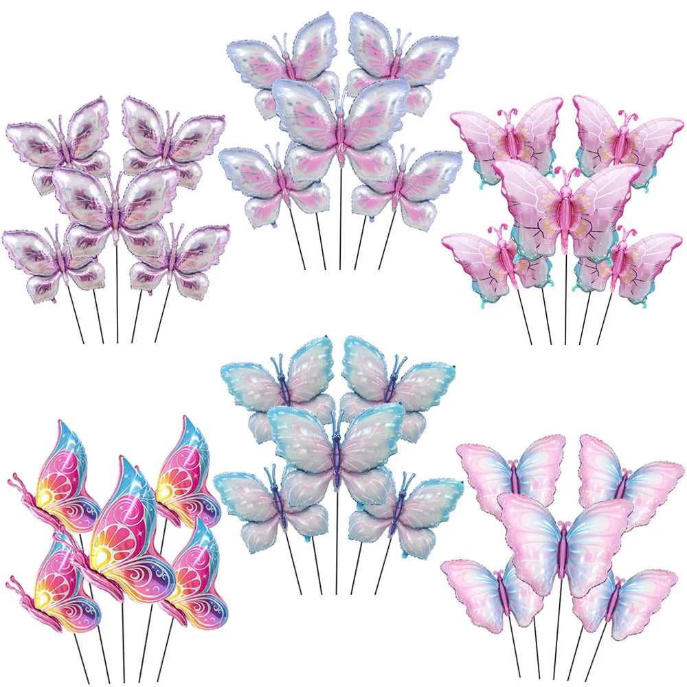 5pcs Butterfly Foil Balloons – Party, Birthday & Baby Shower Party Foil Balloons Babs