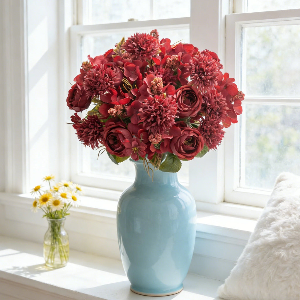 Artificial Silk Rose & Peony Bouquet – Wedding & Home Decor Artificial Flower Bouquet Babs