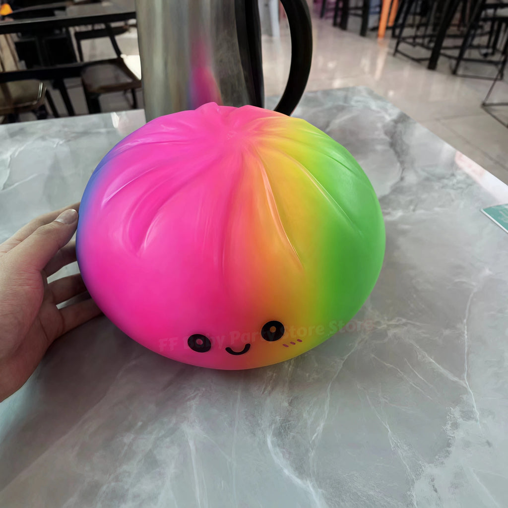Giant Rainbow Dumpling Squishy Ball – Slow Rebound Fidget Toy Squishy Fidget Toy Babs