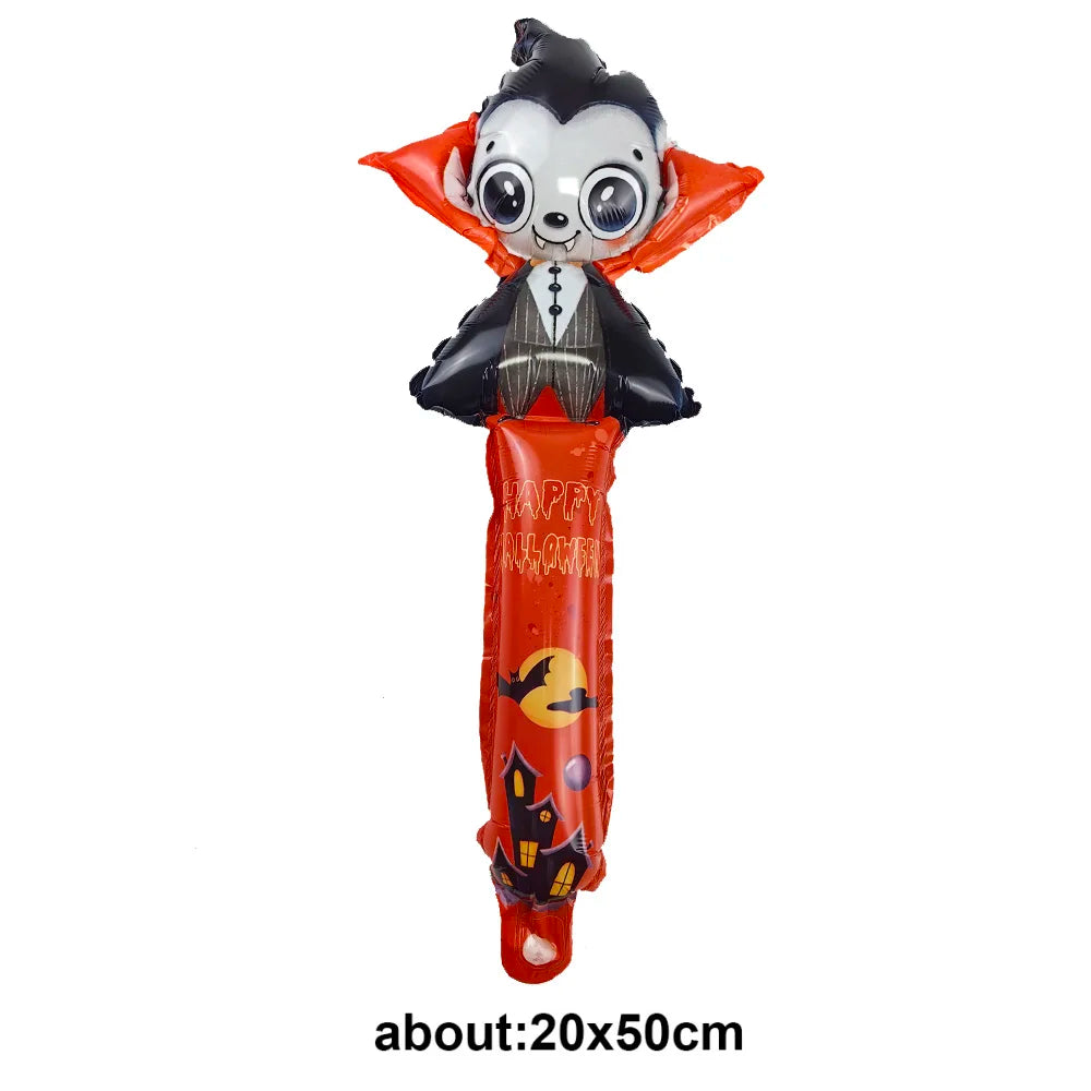 Halloween Handheld Foil Balloons – Pumpkin Ghost Skeleton 1/5/10Pc Halloween Foil Balloons Babs A-6 As pictures show 5pcs