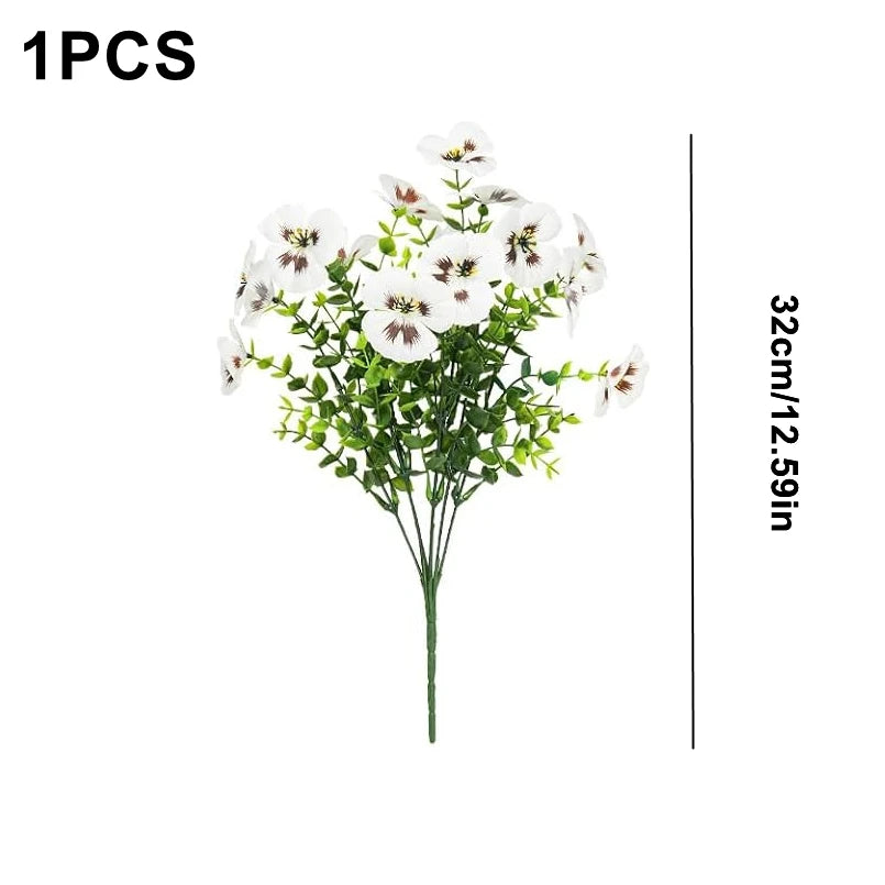 Silk Pansy Artificial Flowers – Wedding & Home Décor Artificial Silk Flowers Babs WHITE 1 PC