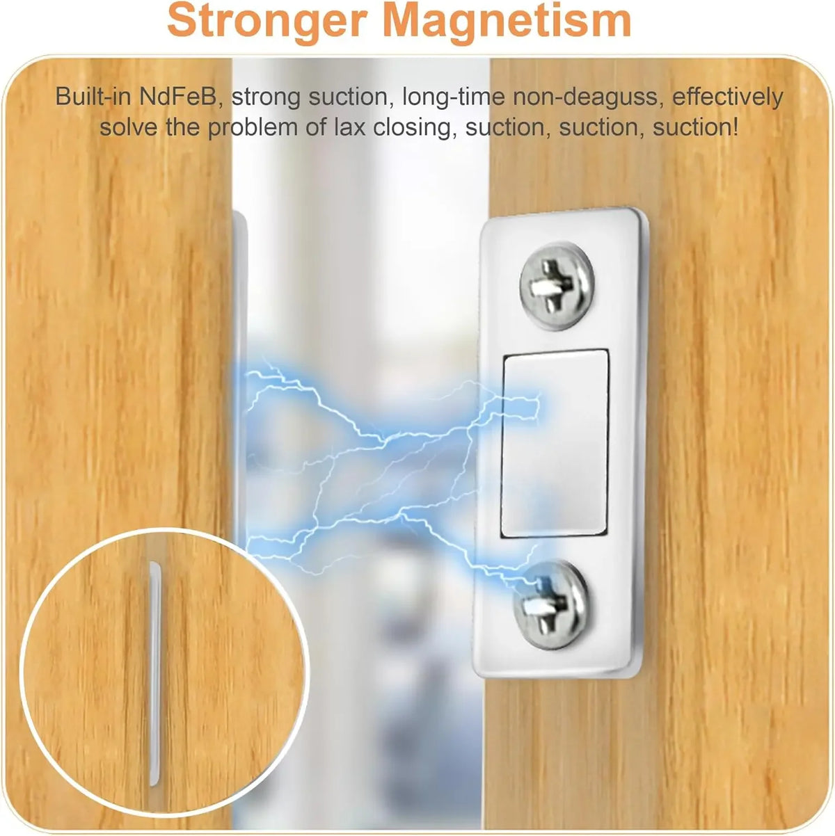 Ultra-Thin Cabinet Magnetic Catch – Adhesive Door & Drawer Magnet Cabinet Magnetic Catch Babs