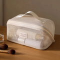 Mesh Translucent Makeup Bag – Large Travel Toiletry Pouch Travel Makeup Bag Babs Beige