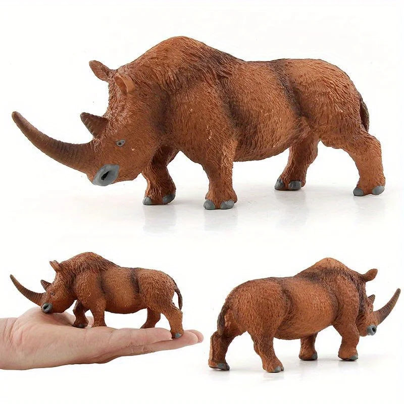 Long-Haired Rhinoceros Animal Model Figurine Ornament Animal Figurine Ornament Babs