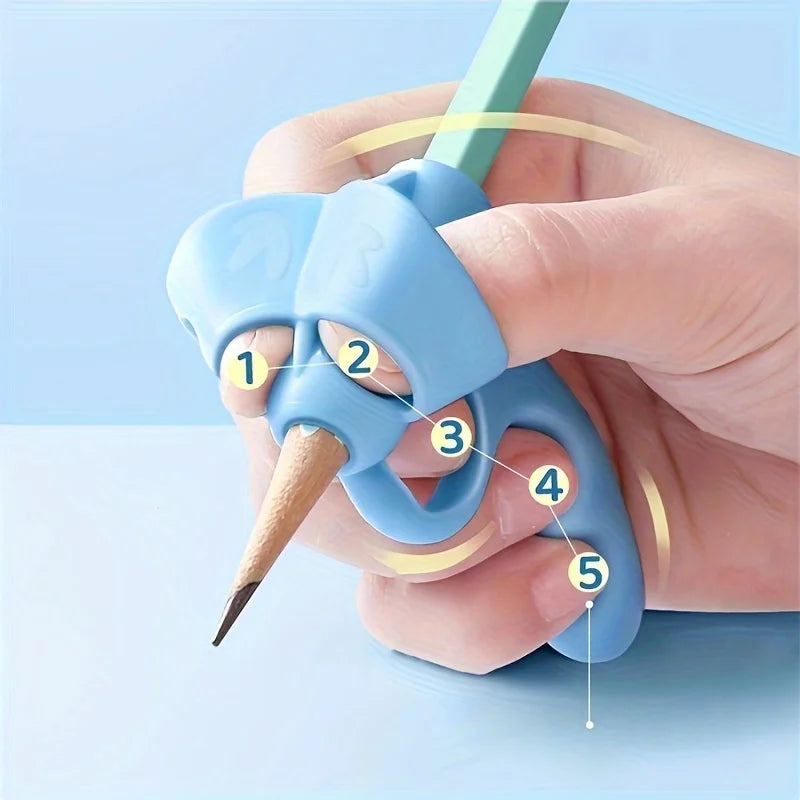 4-Piece Pen Grip Corrector Set – Soft Rubber Handwriting Posture Aid Pen Grip Corrector Babs
