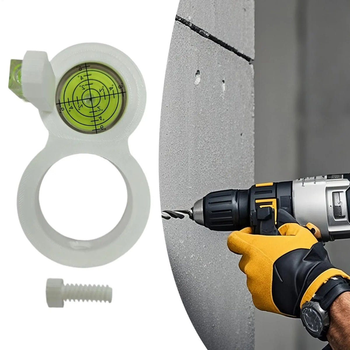Drill Spirit Level Precision Guide – Wall Drilling & Mounting Drill Level Guide Babs