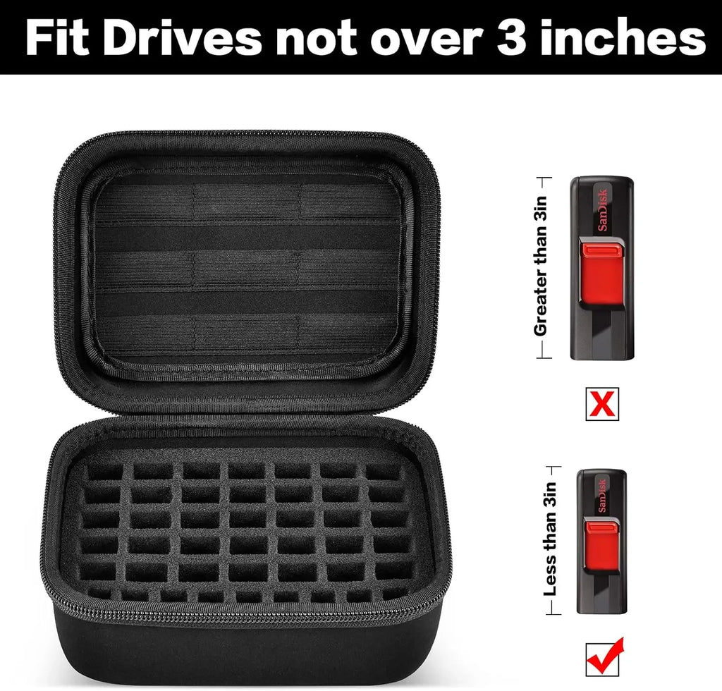 USB Flash Drive Case – 44 Slots + 9 SD Card Slots, EVA Bag USB Drive Case Babs