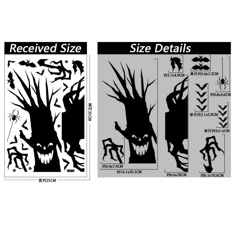Halloween Removable Wall & Window Stickers – Bat Ghost Pumpkin Halloween Wall Stickers Babs 6