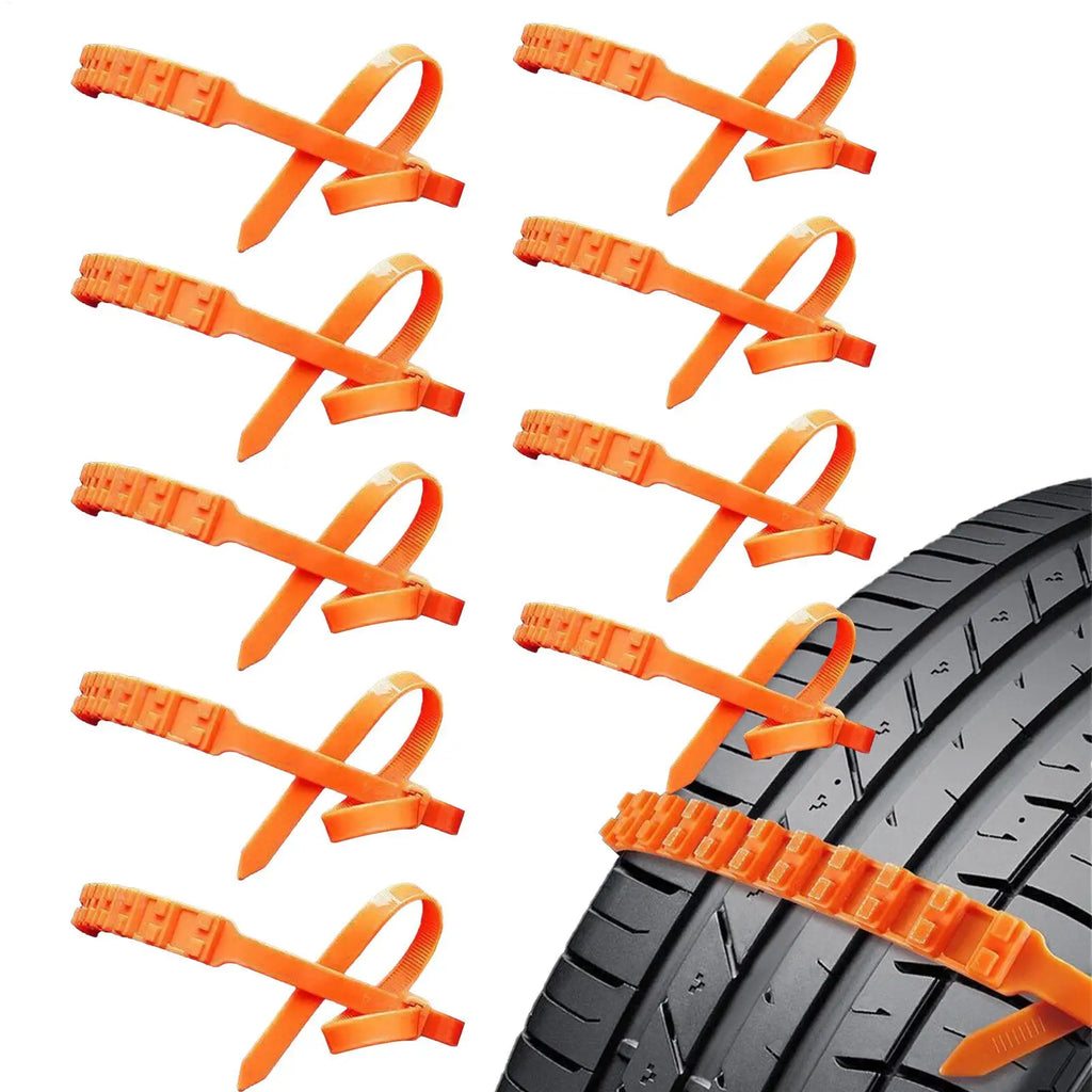 Anti-Skid Snow Tire Chains – Universal 13–22" Fit, 10-Pack Snow Tire Chains Babs