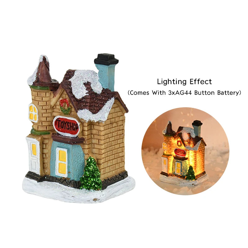 Christmas LED Wooden House Cabin Ornament – DIY Xmas Decor Christmas Cabin Ornament Babs C07