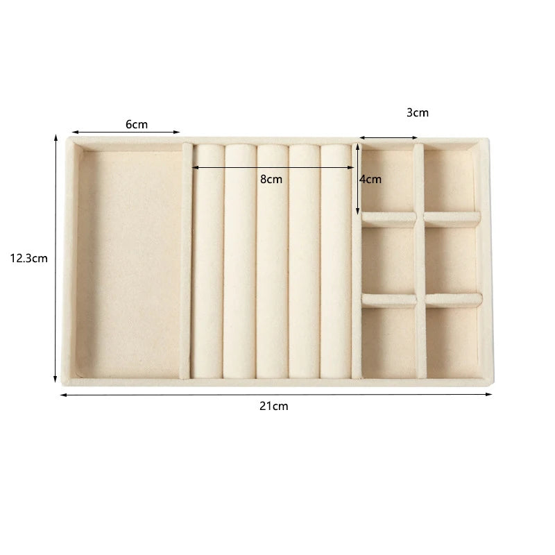 Velvet Jewelry Display Tray – Ring, Earring & Necklace Box Jewelry Display Tray Babs 3-in-1