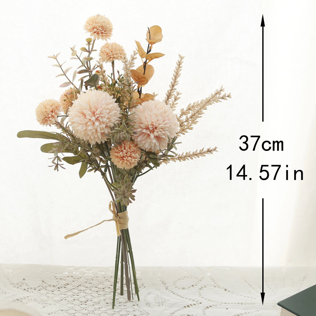 Artificial Champagne Dandelion Bouquet – Silk Home & Wedding Decor Artificial Flower Bouquet Babs