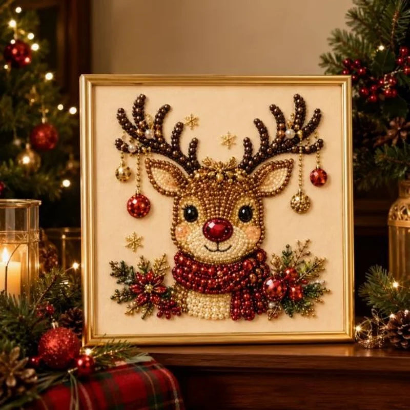 Christmas Diamond Painting Kit with Frame – DIY Pearl Bead Art Diamond Painting Kit Babs Type C 20*20cm