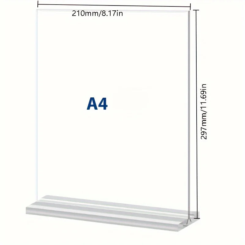 Acrylic Double-Sided T-Type Menu & Letter Board Display Stand Sign Holder Stand Babs