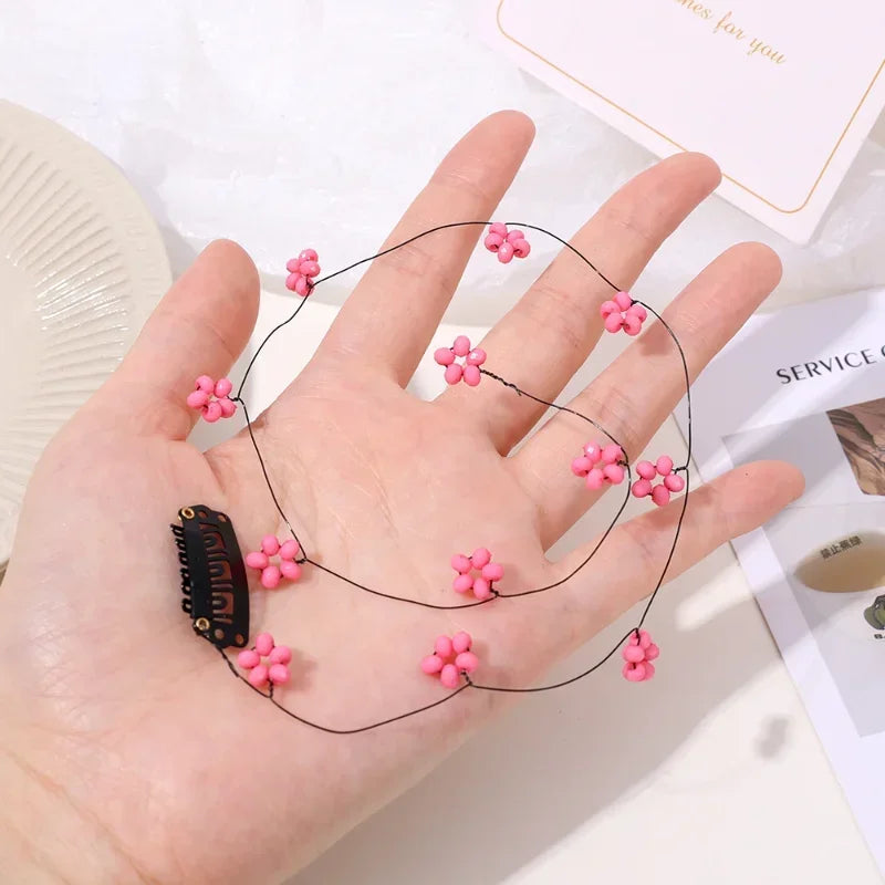 Flower Braid Hair Chain Clip & Tassel Rope | Fairy Style Floral Hair Clip Babs