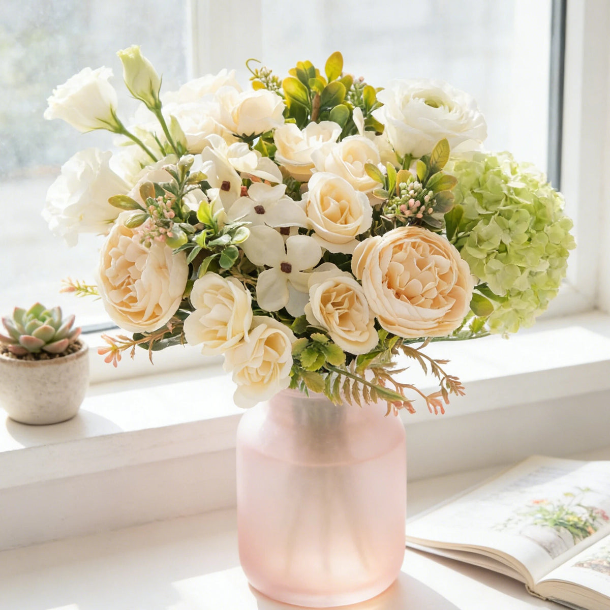 Silk Peony Artificial Flower Bouquet for Wedding & Home Decor Artificial Flower Bouquet Babs