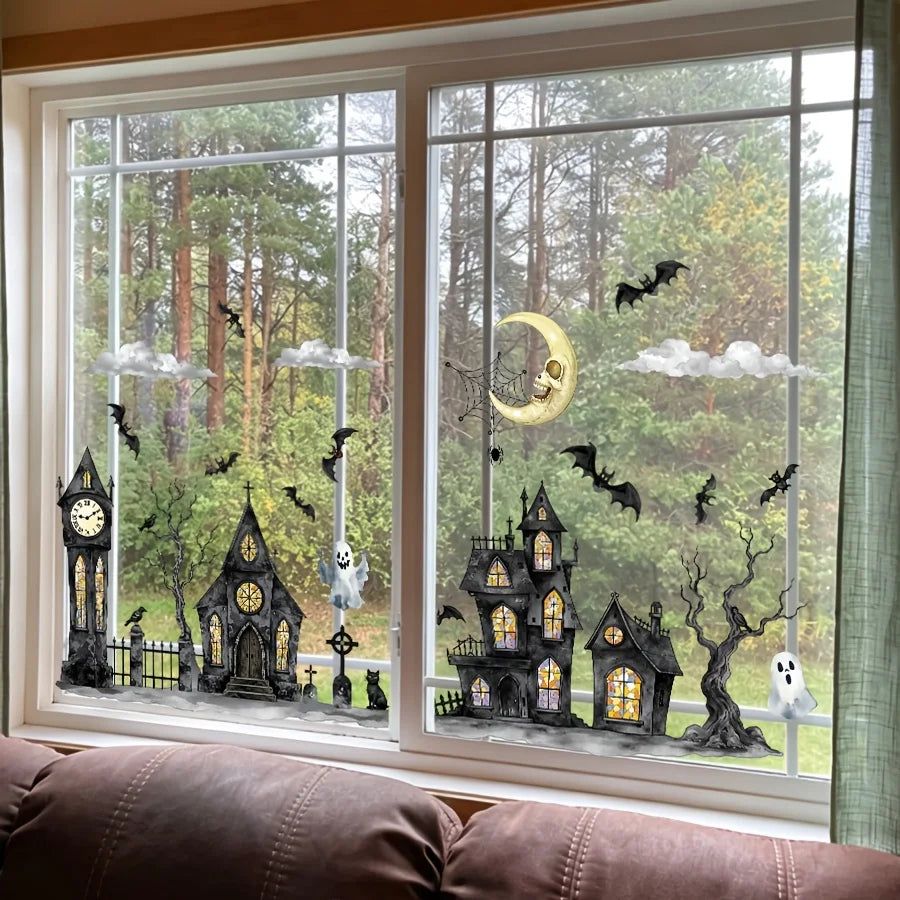Halloween Window Clings – Ghost & Pumpkin Stickers | Home & Office Halloween Window Clings Babs