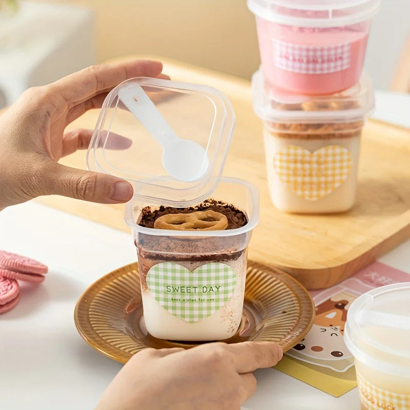 20-Set Clear Dessert Cups with Lids & Spoons – Reusable Dessert Cup Set Babs