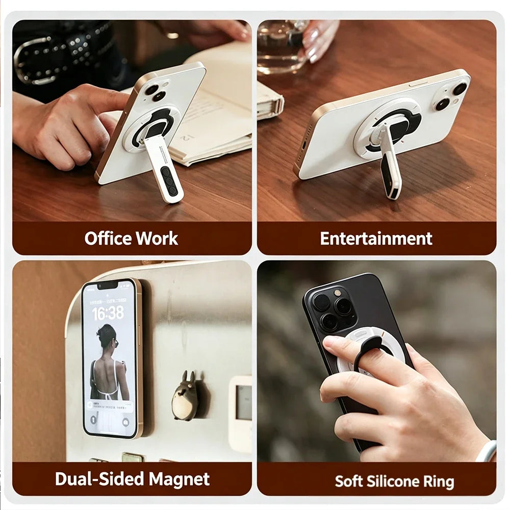 Magnetic Rotatable Phone Finger Grip Holder & Foldable Stand Phone Grip Stand Babs