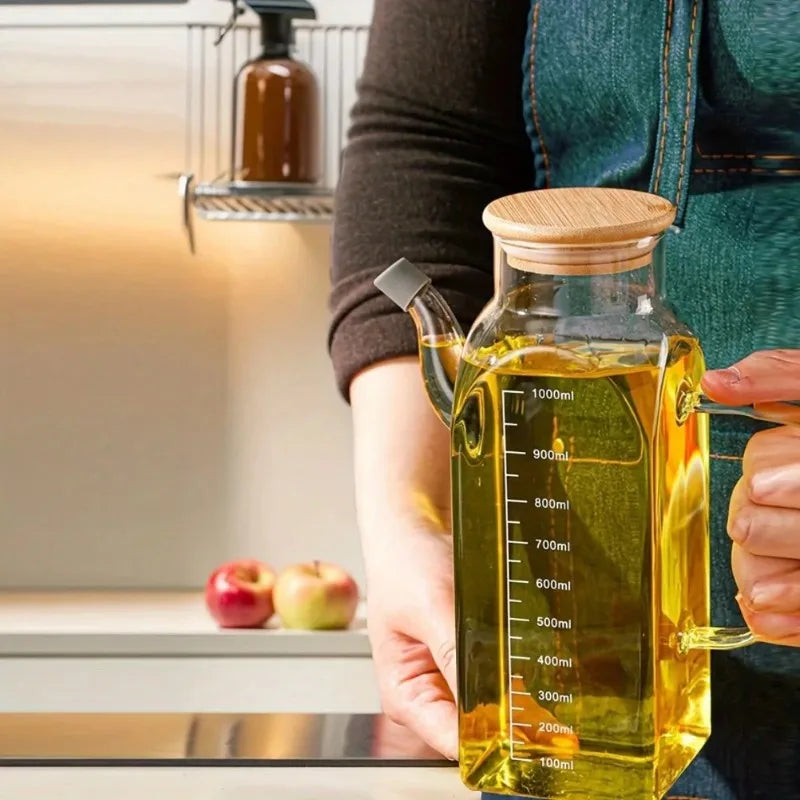 Borosilicate Glass Oil Dispenser Bottle – Non-Drip Square Glass Oil Dispenser Babs