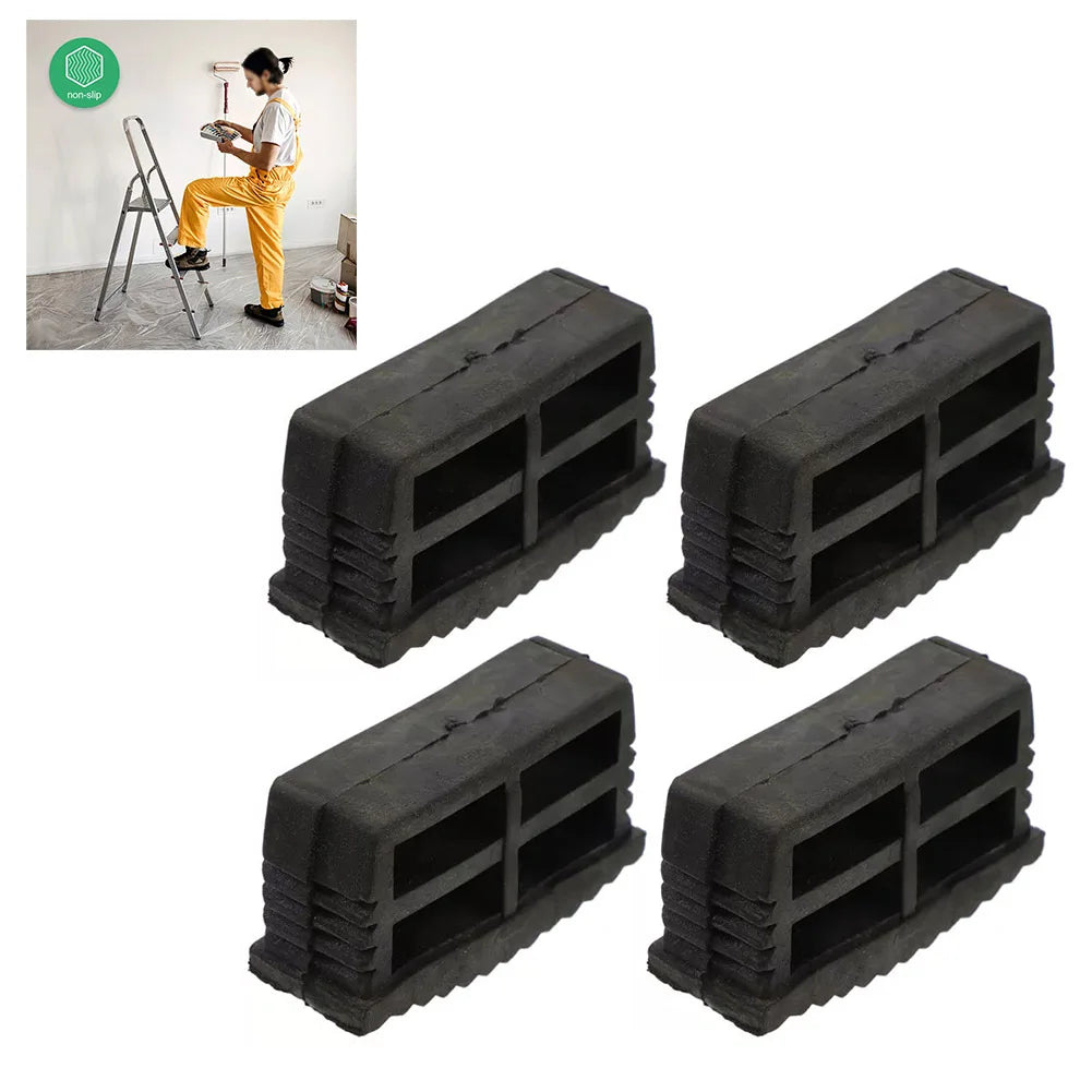 4Pcs Non-Slip Rubber Ladder Leg Foot Covers & Floor Protectors Ladder Foot Pads Babs