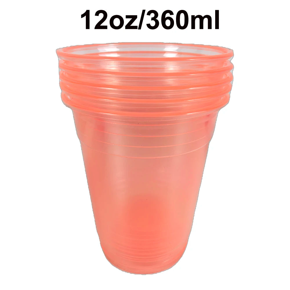 360ml Disposable Clear Plastic Cups – 10/50/100 Pack | Babs Disposable Plastic Cups Babs Orange 30pcs