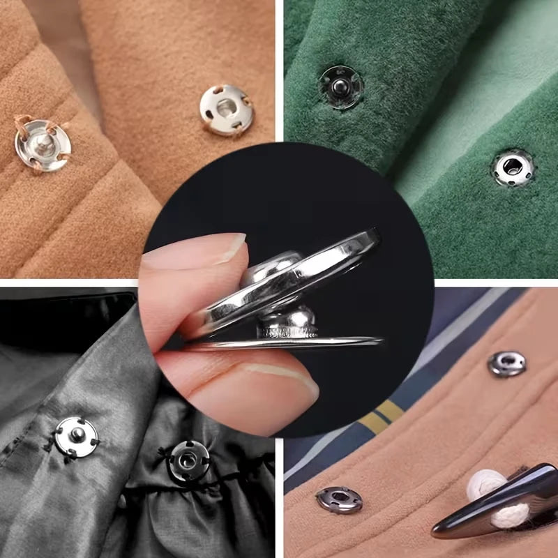 12 Pairs Brass Invisible Snap Buttons for Shirts & Jackets Snap Sewing Buttons Babs