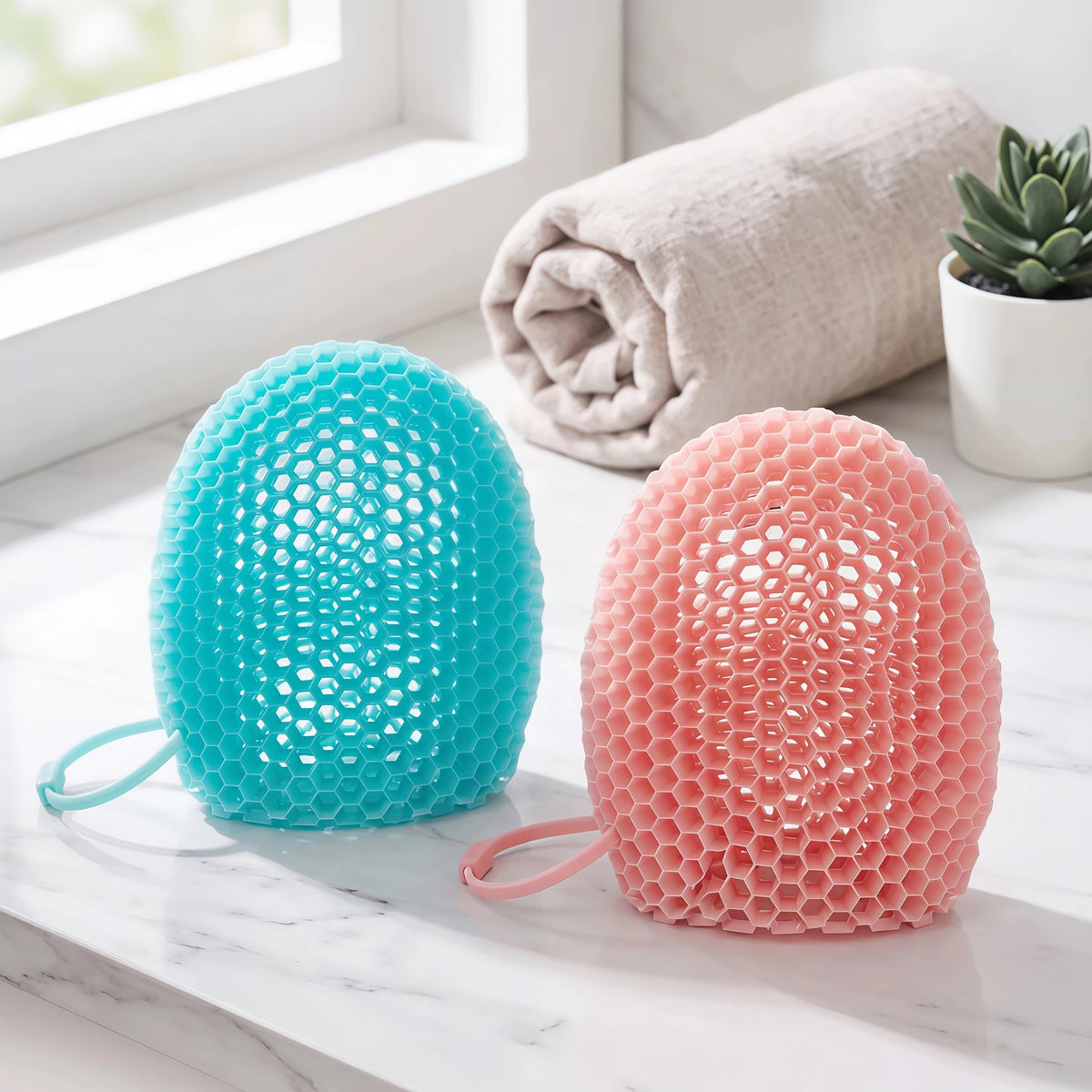Honeycomb Exfoliating Shower Finger Caps | Multi-Color, Safe Exfoliating Finger Caps Babs