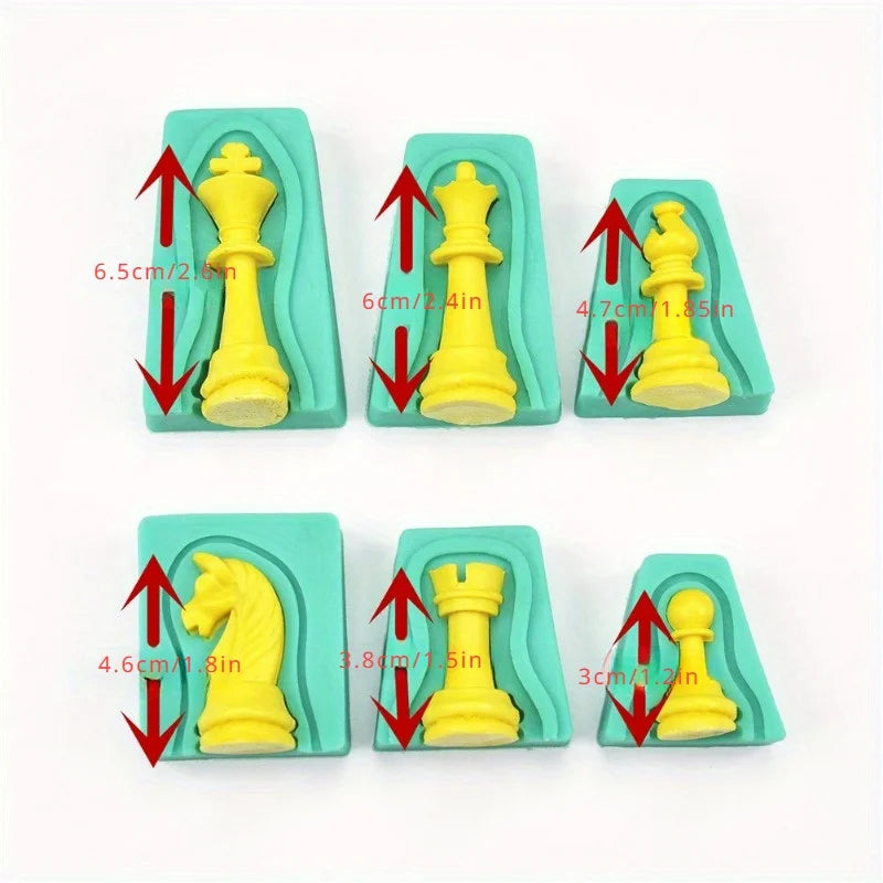 12-Piece 3D Chess Silicone Mold Set – Cake, Fondant & Choc Silicone Baking Mold Babs