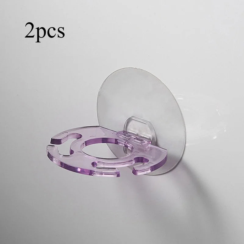 2-Pack Wall Mount Toothbrush & Toothpaste Holder – Self-Adhesive Toothbrush Holder Babs Purple