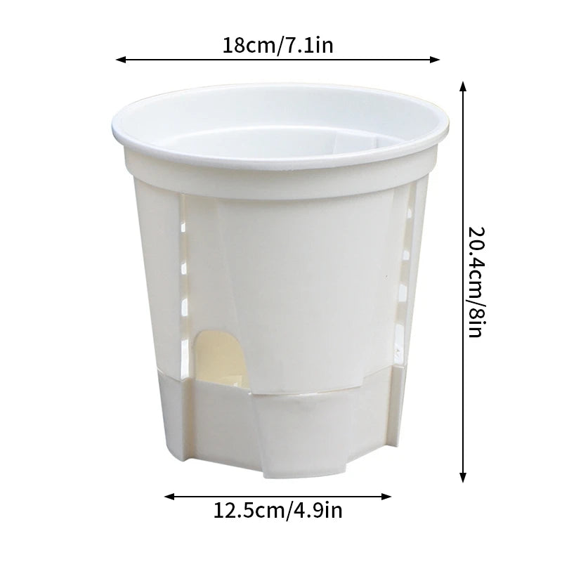 Transparent Self-Watering Orchid Planter – Breathable Lazy Pot Self-Watering Planter Babs White (L)
